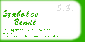 szabolcs bendl business card